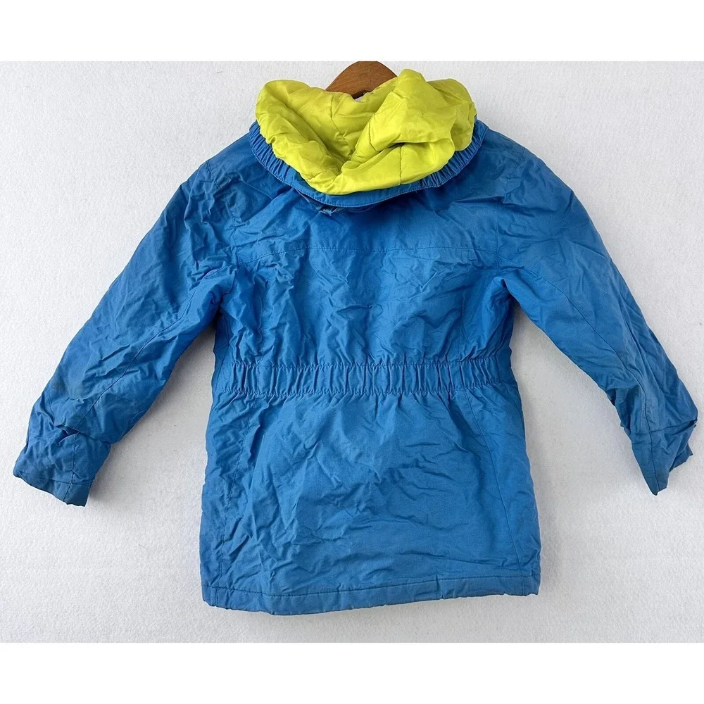 Lands' End Kids Rain Jacket Medium 5-6 Insulated Waterproof Hooded Colorful